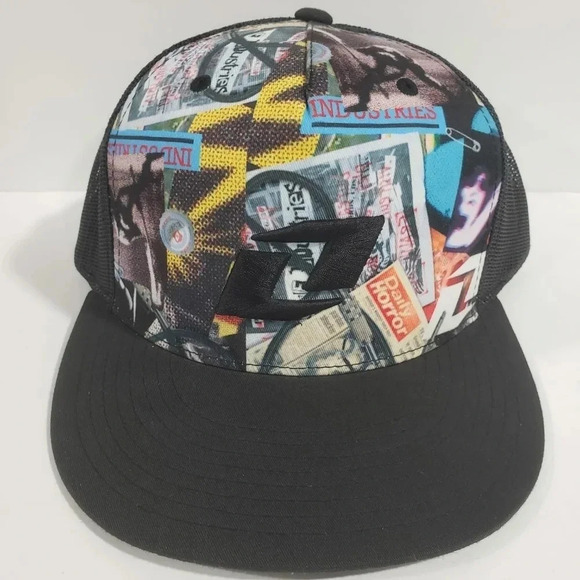 one Industries Other - One Industries Black Mesh Snapback Trucker Hat with Graphics.